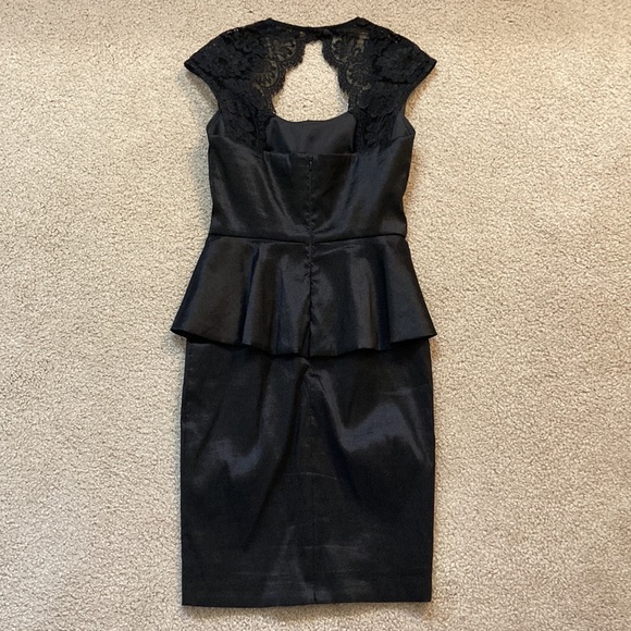 Cache taffeta peplum lace dress size 2 - Picture 4 of 12
